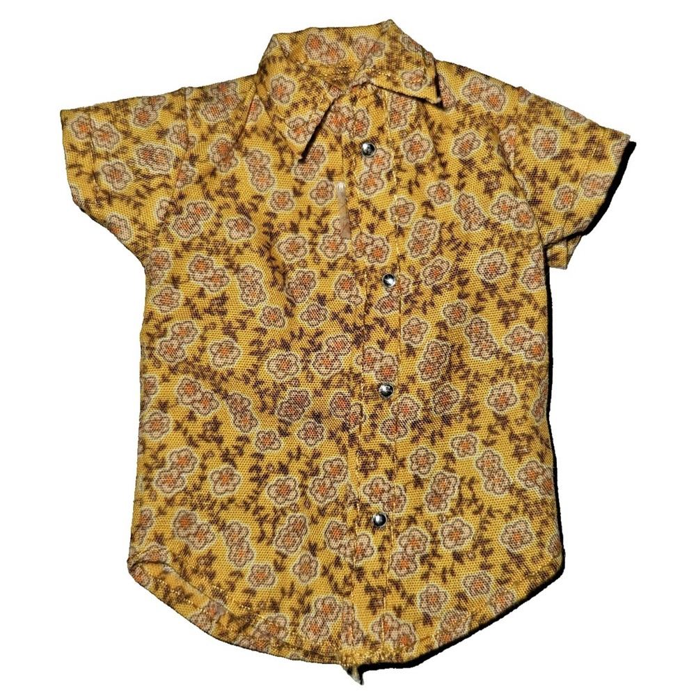 Creatable World Doll Yellow Floral Print Shirt Vintage Style Clothes Fashions